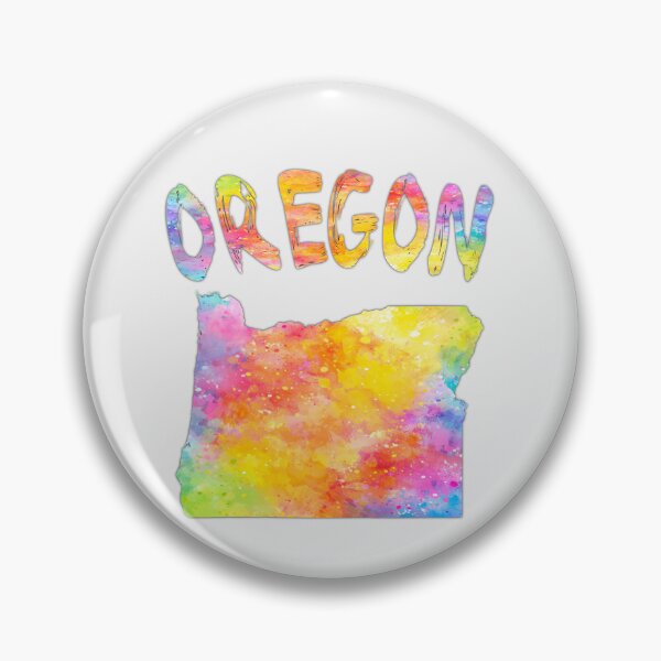 Item preview, Vibrant Oregon State Watercolor Map Art designed and sold by mashmosh.