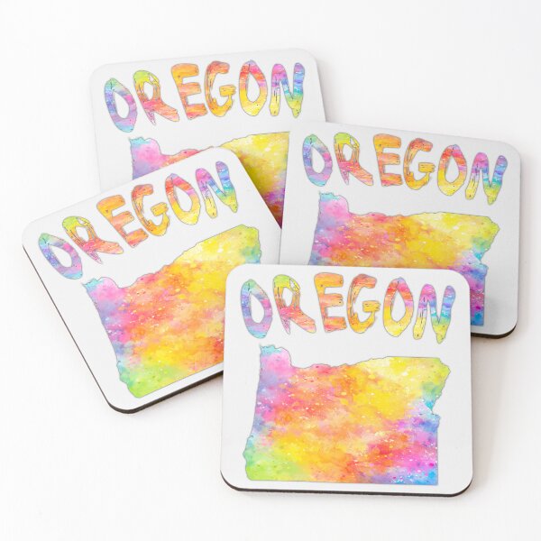 Item preview, Vibrant Oregon State Watercolor Map Art designed and sold by mashmosh.