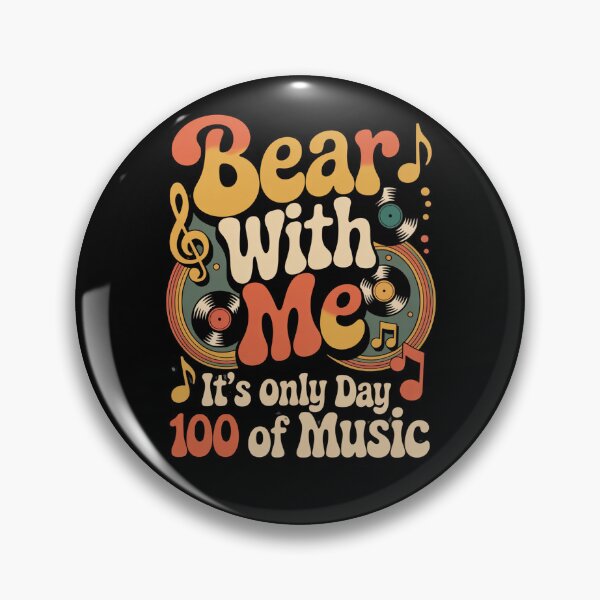 Item preview, Bear With Me It's Only Day 100 of Music - Retro Groovy Teacher  designed and sold by ViralVector.