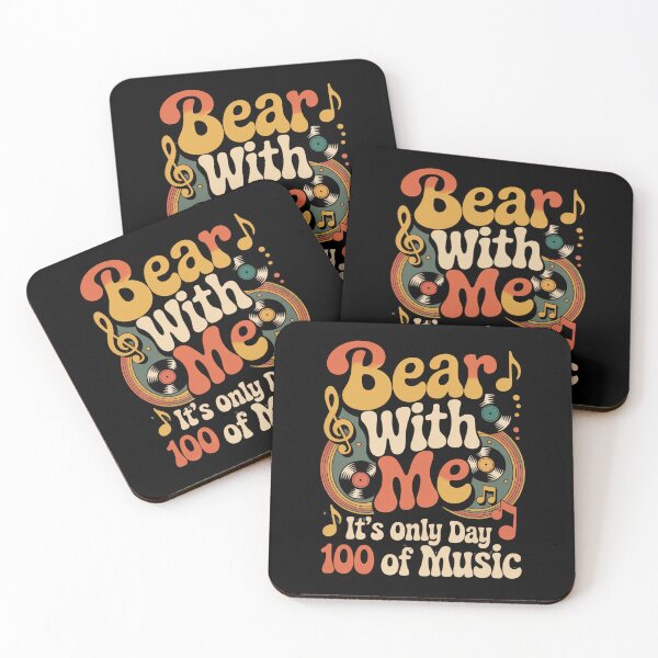 Item preview, Bear With Me It's Only Day 100 of Music - Retro Groovy Teacher  designed and sold by ViralVector.