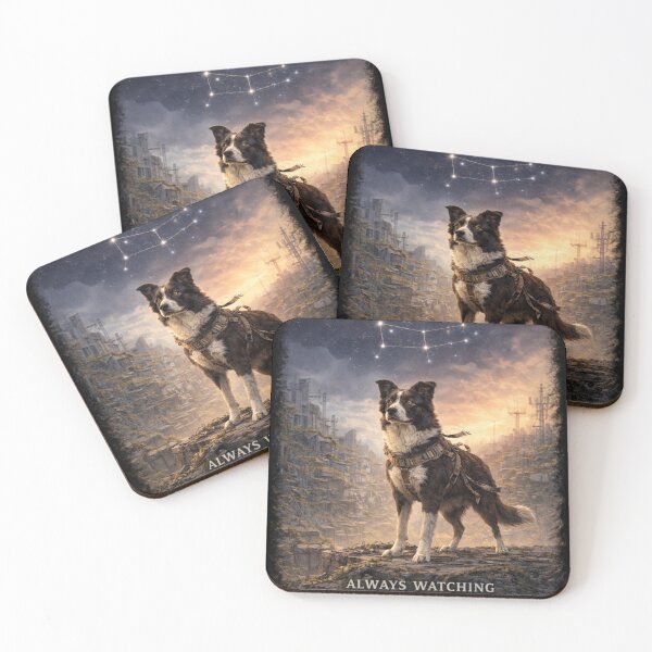 Item preview, Gemini Dog Zodiac Art – Always Watching Survivor Illustration designed and sold by TroyTheTerrific.