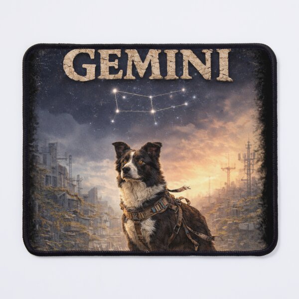 Item preview, Gemini Dog Zodiac Art – Always Watching Survivor Illustration designed and sold by TroyTheTerrific.
