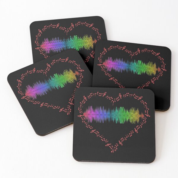 Item preview, Heart shape musical notes with sound wave inside  designed and sold by MrDomStore.