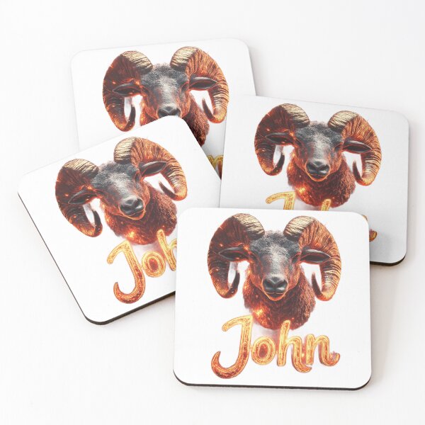 Item preview, John Aries – Fire Ram Zodiac Name Fantasy Art Design designed and sold by AlexLineArt.