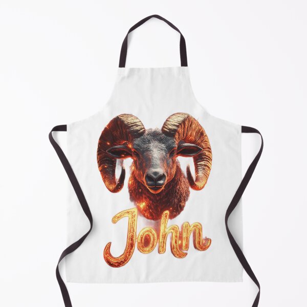 Item preview, John Aries – Fire Ram Zodiac Name Fantasy Art Design designed and sold by AlexLineArt.