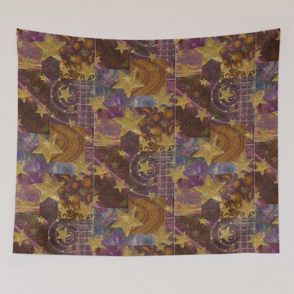 Item preview, Whimsical patchwork stars and galaxy 90s whimsigoth celestial designed and sold by BrontesWhimsyStore.
