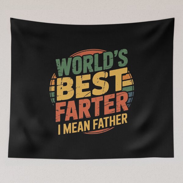 Item preview, World’s Best Farter I Mean Father – Vintage Dad Humor Quote designed and sold by flagylART.