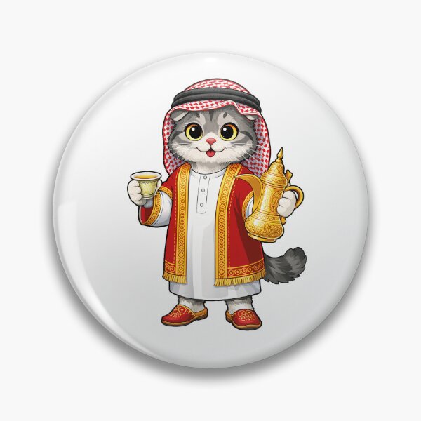 Item preview, Cute Scottish Fold Cat in Bahraini Clothing - Cultural Cat Art designed and sold by HappyPawsWorld.