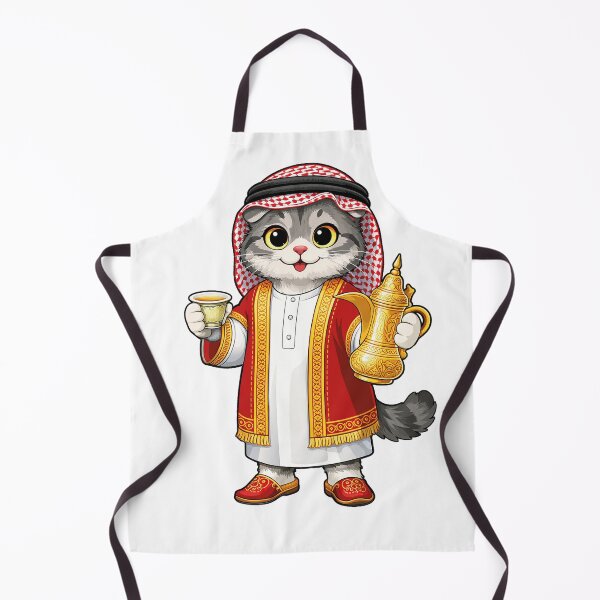 Item preview, Cute Scottish Fold Cat in Bahraini Clothing - Cultural Cat Art designed and sold by HappyPawsWorld.