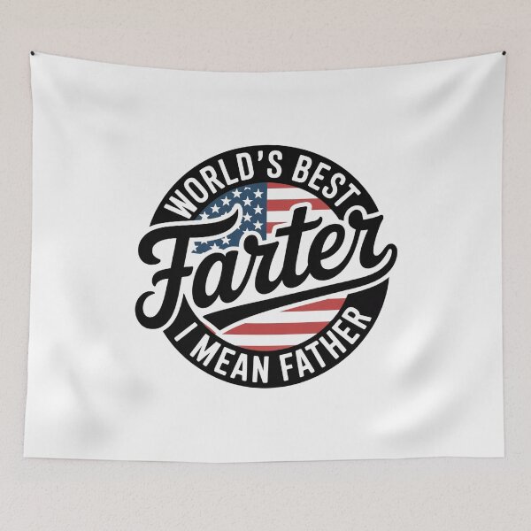 Item preview, World’s Best Farter I Mean Father – Funny Dad Joke Typography designed and sold by flagylART.