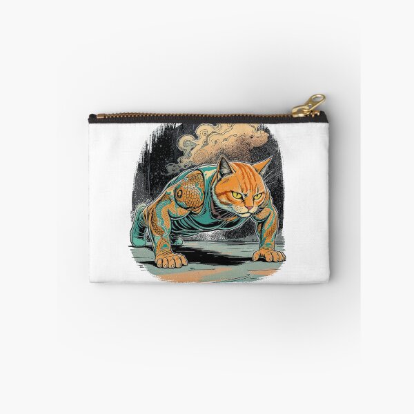 Item preview, Push Up Cat Tattoo Art | Street Workout Cat Fitness Illustration | Japanese Irezumi Gym Design designed and sold by ColorSplash123.