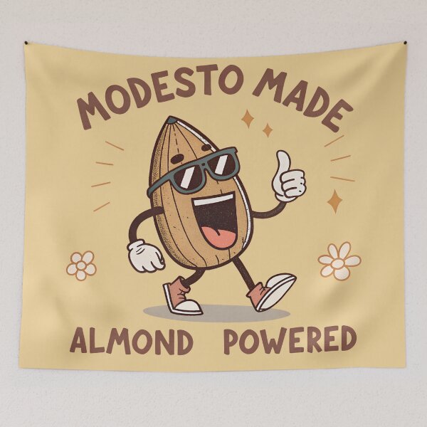 Item preview, Modesto Made Almond Powered – Funny California Farm Cartoon Design designed and sold by VividOrganica.