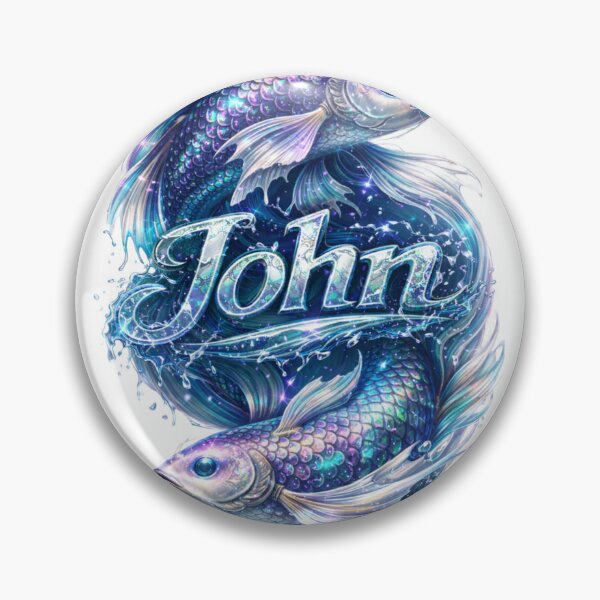 Item preview, John Pisces – Fish Zodiac Name Fantasy Art Design designed and sold by AlexLineArt.