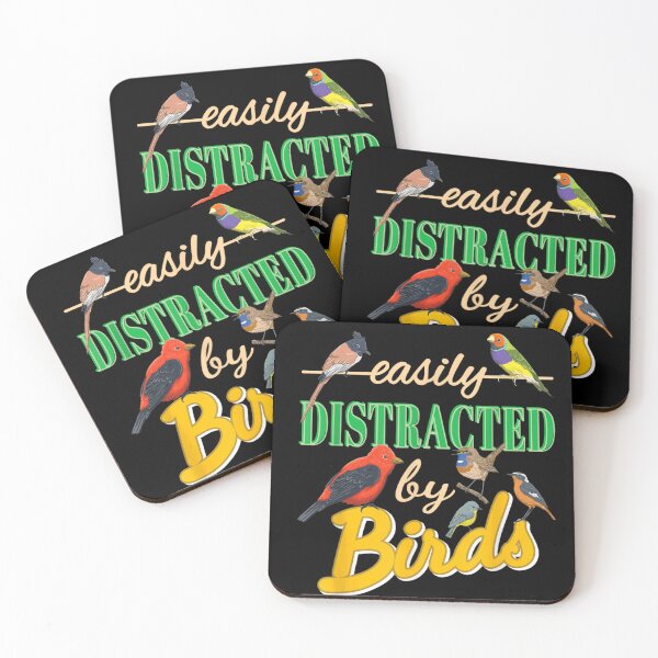 Item preview, Easily Distracted By Birds Colorful Nature Typography Art designed and sold by StanaLuis.