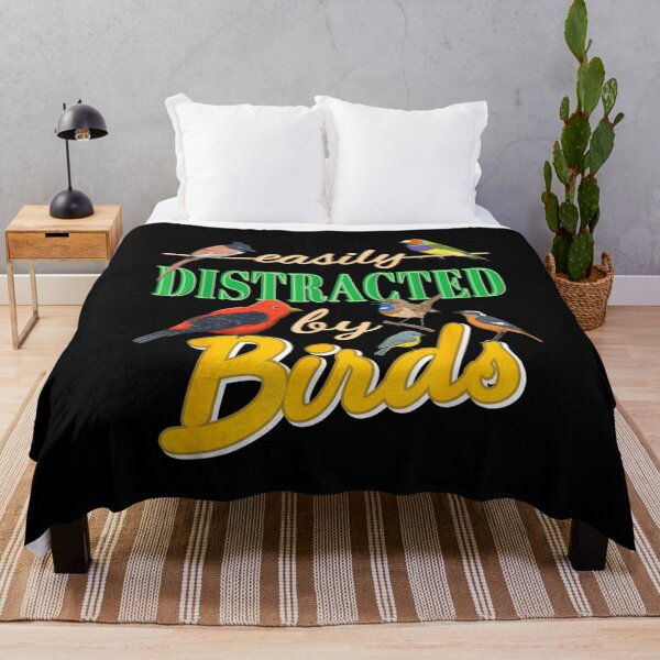 Item preview, Easily Distracted By Birds Colorful Nature Typography Art designed and sold by StanaLuis.