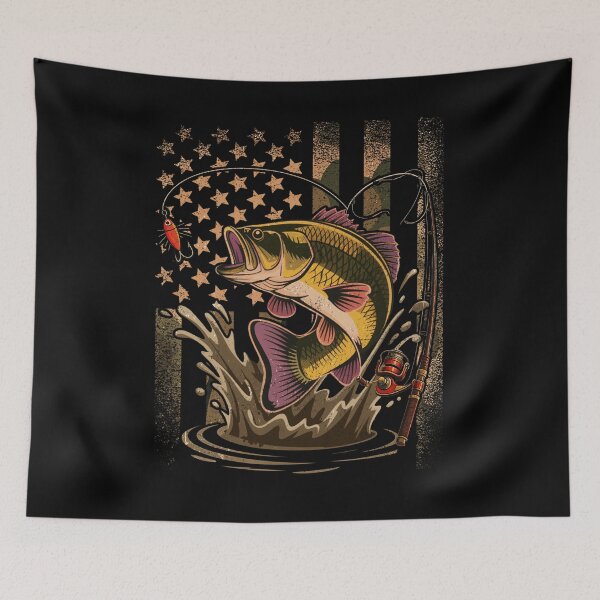 Item preview, American Fisherman Camouflage USA Flag Fish Fishing designed and sold by BlightedArt.