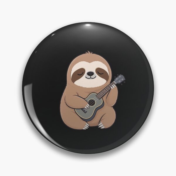Item preview, Cute Sloth Ukulele Cartoon | Lazy Cool Sloth Playing Ukulele | Minimal Cute Design designed and sold by ColorSplash123.