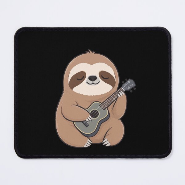 Item preview, Cute Sloth Ukulele Cartoon | Lazy Cool Sloth Playing Ukulele | Minimal Cute Design designed and sold by ColorSplash123.