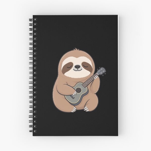 Item preview, Cute Sloth Ukulele Cartoon | Lazy Cool Sloth Playing Ukulele | Minimal Cute Design designed and sold by ColorSplash123.