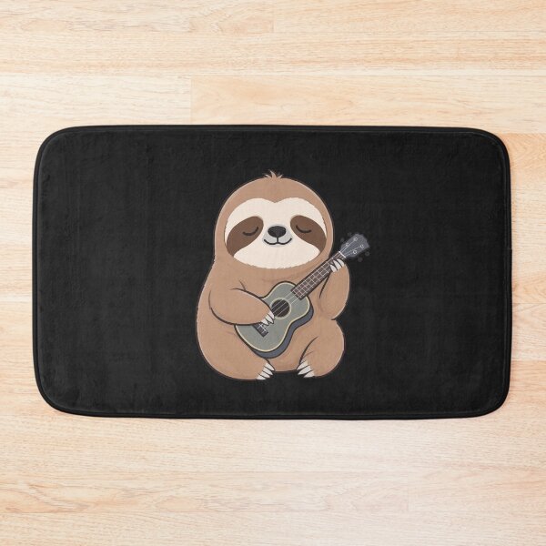 Item preview, Cute Sloth Ukulele Cartoon | Lazy Cool Sloth Playing Ukulele | Minimal Cute Design designed and sold by ColorSplash123.