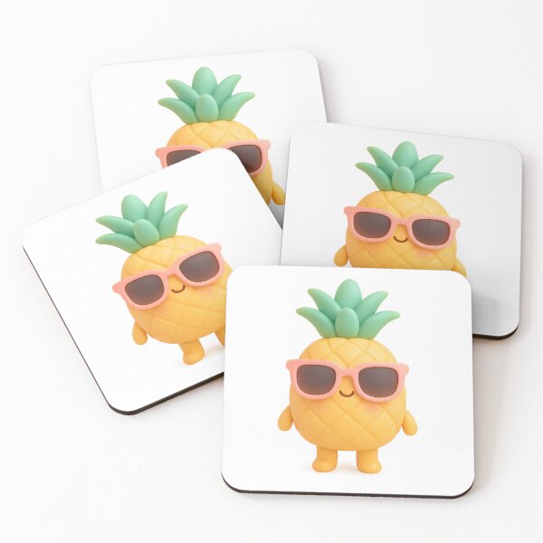 Item preview, Cute Pineapple with Sunglasses | Kawaii Tropical Summer Fruit Art designed and sold by Moons Studio.