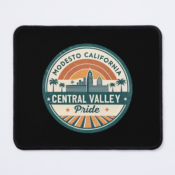 Item preview, Modesto California Central Valley Pride – Retro Travel Badge Design designed and sold by VividOrganica.