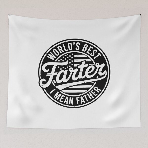 Item preview, World’s Best Farter I Mean Father – Funny Dad Joke Typography designed and sold by flagylART.