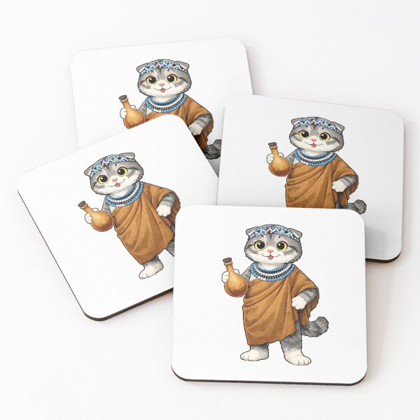 Item preview, Cute Scottish Fold Cat in Botswanan Clothing - Cultural Cat Art designed and sold by HappyPawsWorld.