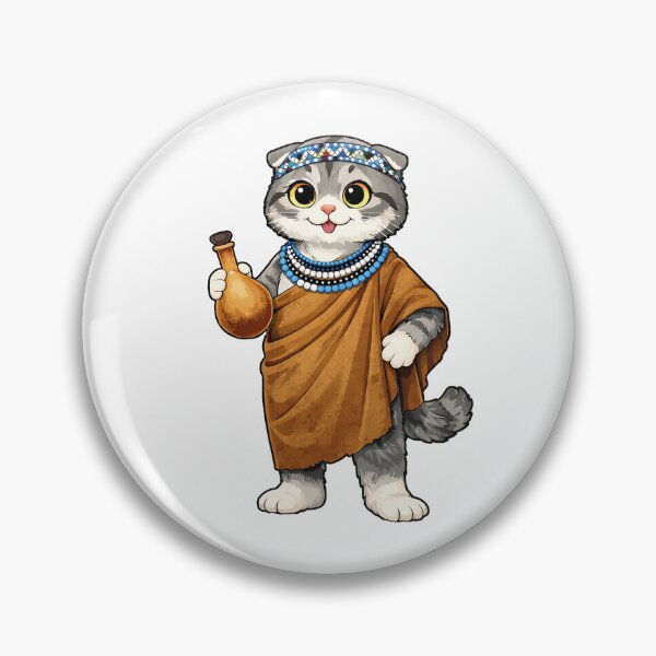 Item preview, Cute Scottish Fold Cat in Botswanan Clothing - Cultural Cat Art designed and sold by HappyPawsWorld.