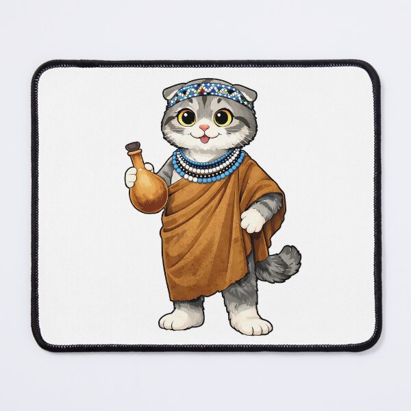 Item preview, Cute Scottish Fold Cat in Botswanan Clothing - Cultural Cat Art designed and sold by HappyPawsWorld.