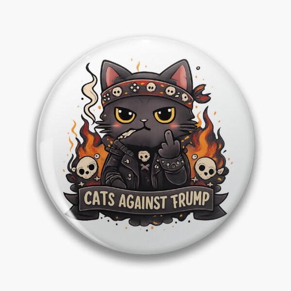 Item preview, ‘Cats Against Trump’ T-Shirt – Rebel Cat Protest Art with Punk Attitude designed and sold by Paws-nd-Prints.