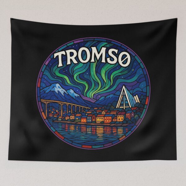 Item preview, Tromso Norway Stained Glass Travel designed and sold by TomFrontierArt.