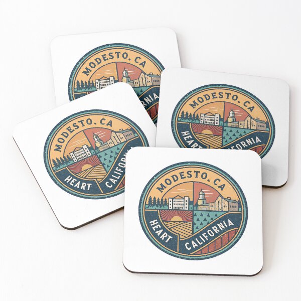 Item preview, Modesto CA Heart of California – Vintage Retro Travel Emblem designed and sold by VividOrganica.