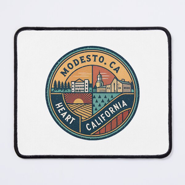 Item preview, Modesto CA Heart of California – Vintage Retro Travel Emblem designed and sold by VividOrganica.