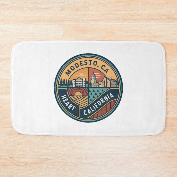 Item preview, Modesto CA Heart of California – Vintage Retro Travel Emblem designed and sold by VividOrganica.