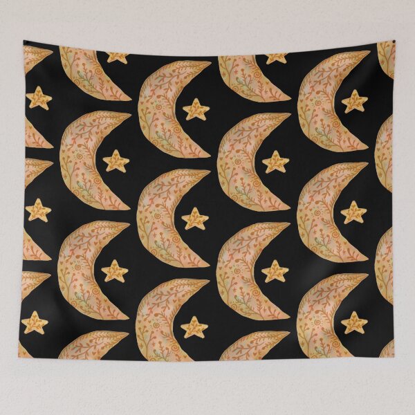 Item preview, Moon, simple symbols, astrology, moon and star, cosmic patterns, crayon style designed and sold by Dormitria.