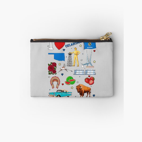 Item preview, Oklahoma Pride, State Symbols & Vintage Landmarks Pattern designed and sold by mashmosh.
