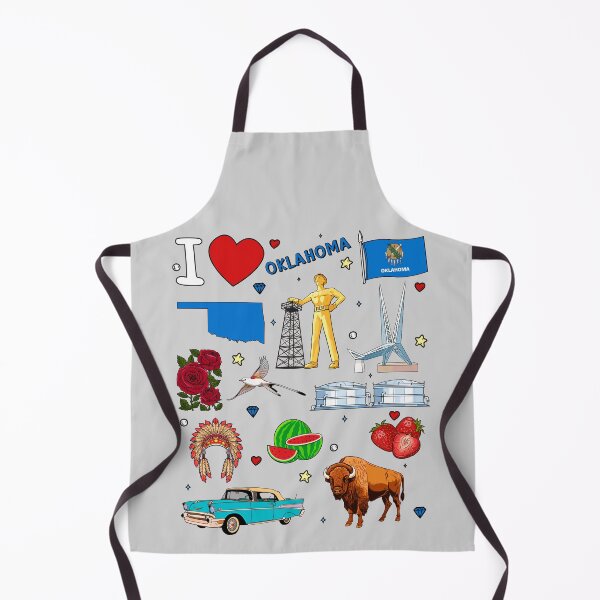 Item preview, Oklahoma Pride, State Symbols & Vintage Landmarks Pattern designed and sold by mashmosh.