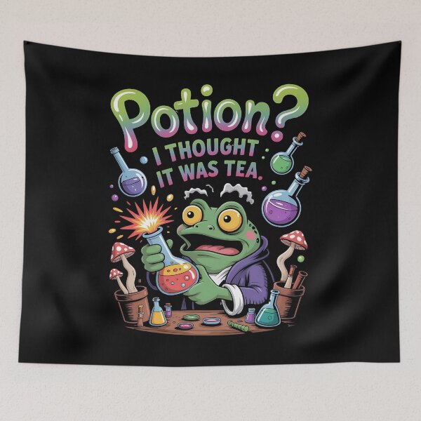 Item preview, grumpy frog - antisocial animal - zero hops given - lazy mood - funny introvert frog - frog bard - druid frog - rogue frog - fantasy parody - coffee frog - frog at work - relatable frog designed and sold by JansenGS.