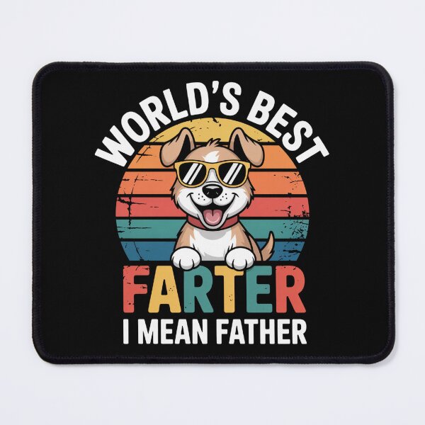 Item preview, World’s Best Farter I Mean Father – Funny Dad Joke with Cool Dog designed and sold by flagylART.