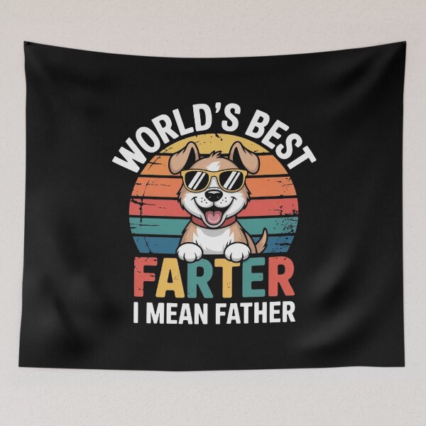 Item preview, World’s Best Farter I Mean Father – Funny Dad Joke with Cool Dog designed and sold by flagylART.