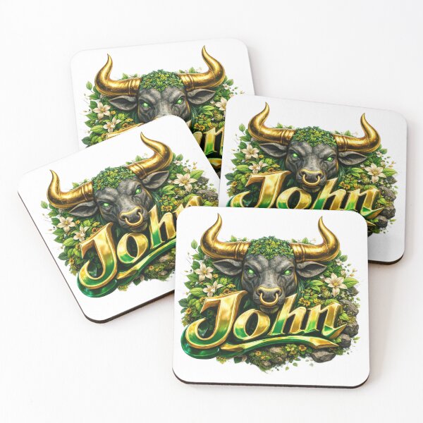 Item preview, John Taurus – Bull Zodiac Name Earth Power Fantasy Art designed and sold by AlexLineArt.