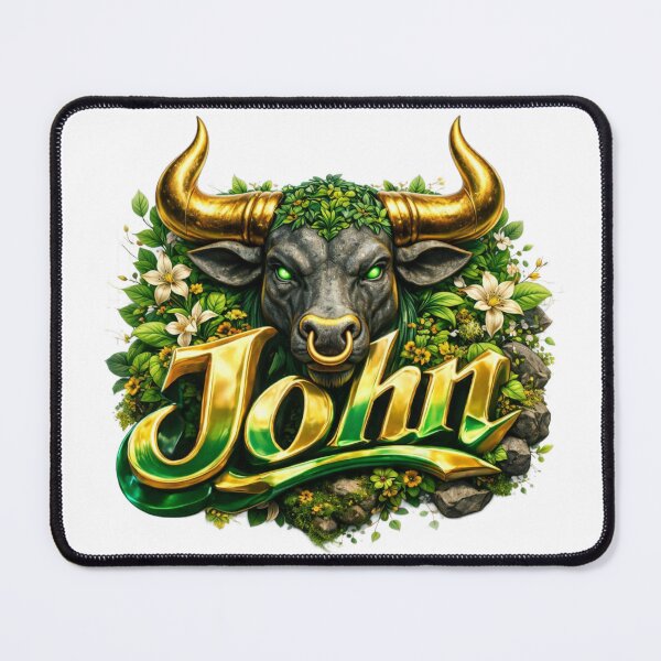 Item preview, John Taurus – Bull Zodiac Name Earth Power Fantasy Art designed and sold by AlexLineArt.