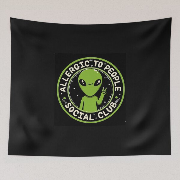 Item preview, Allergic to People Alien Social Club Funny Introvert Design. designed and sold by Artistry-Nadia.