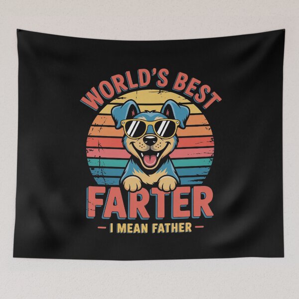 Item preview, World’s Best Farter I Mean Father – Funny Dad Joke with Cool Dog designed and sold by flagylART.