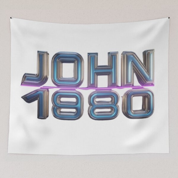 Item preview, John 1980 Vintage Birthday Name Retro Neon Design designed and sold by AlexLineArt.