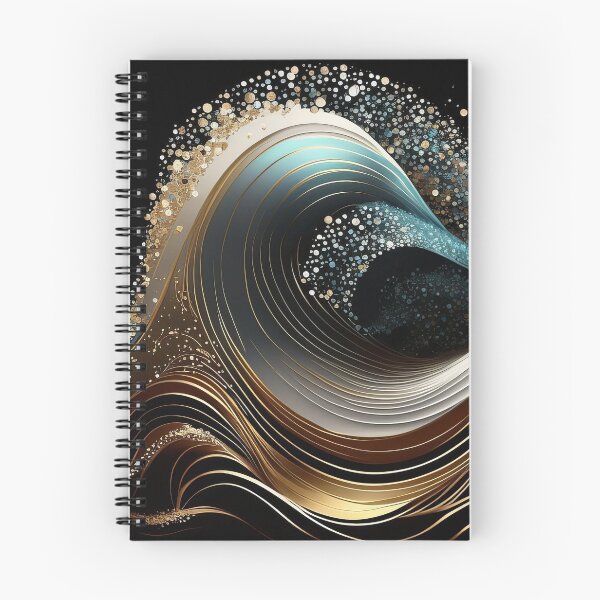 Item preview, Abstract Golden Blue Ocean Wave Modern Art designed and sold by Velvetia.