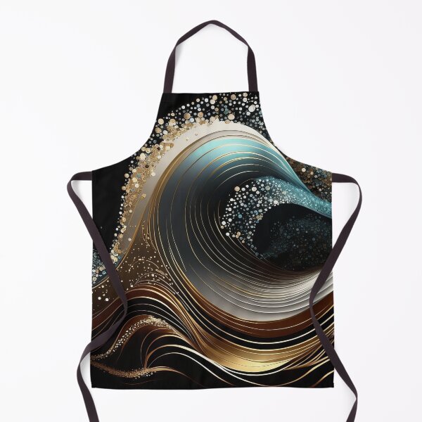 Item preview, Abstract Golden Blue Ocean Wave Modern Art designed and sold by Velvetia.