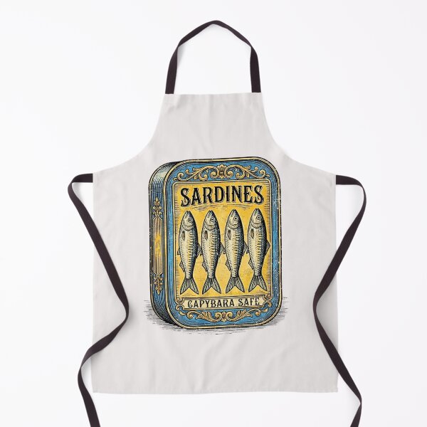 Item preview, sardines vintage retro canned fish parody fun capybara safe designed and sold by MackenzieBin.