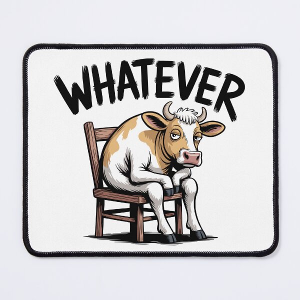 Item preview, Funny Sarcastic Cow Sitting on Chair Whatever Vector Illustration designed and sold by DiNata.
